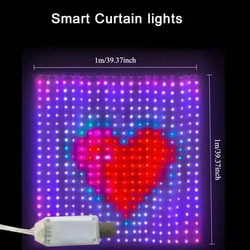 1 × 1 m curtain showing a red heart